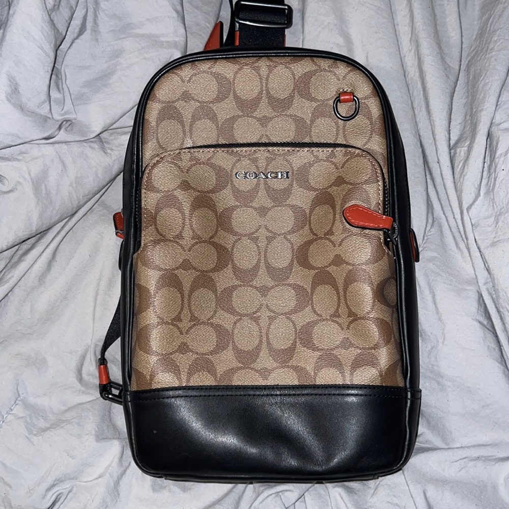 Coach graham pack in color lock signature canvas